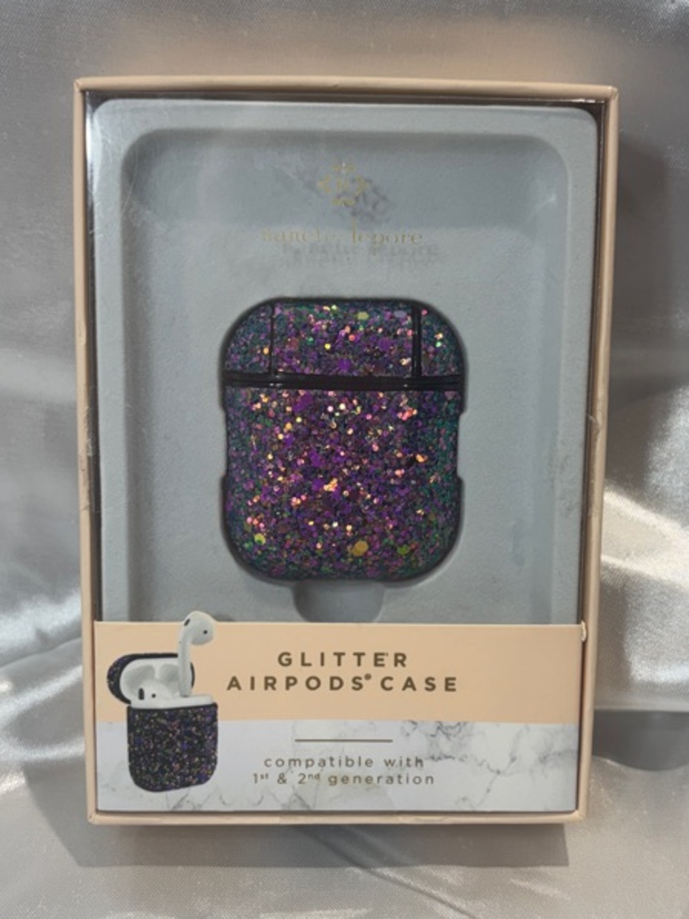 Nanette Lepore Glitter AirPods Case - Purple Sparkle